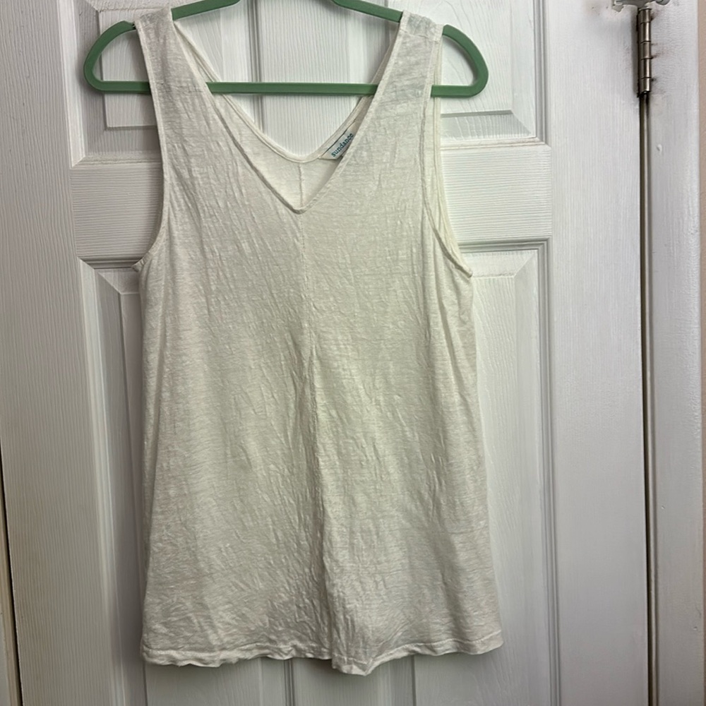 Sundance sleeveless tank top 100% linen